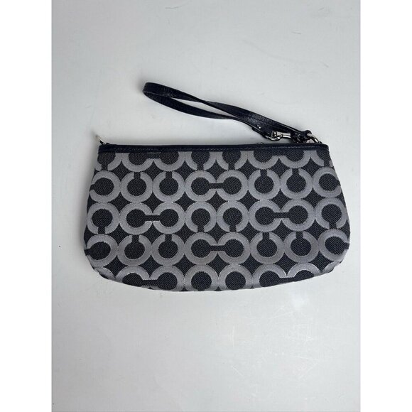 Coach Black Logo Small Canvas Wristlet - Picture 11 of 11